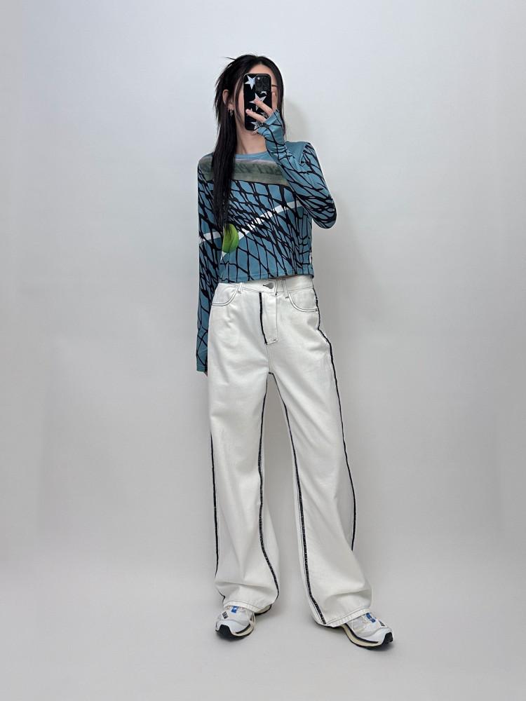 스티치 데님팬츠