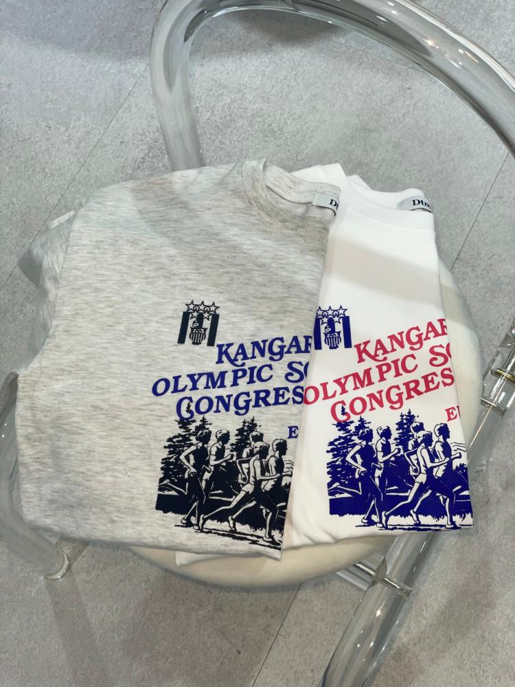 여름 남녀공용 런 프린팅 오버핏 프리사이즈 라운드넥 코튼 반팔 티셔츠