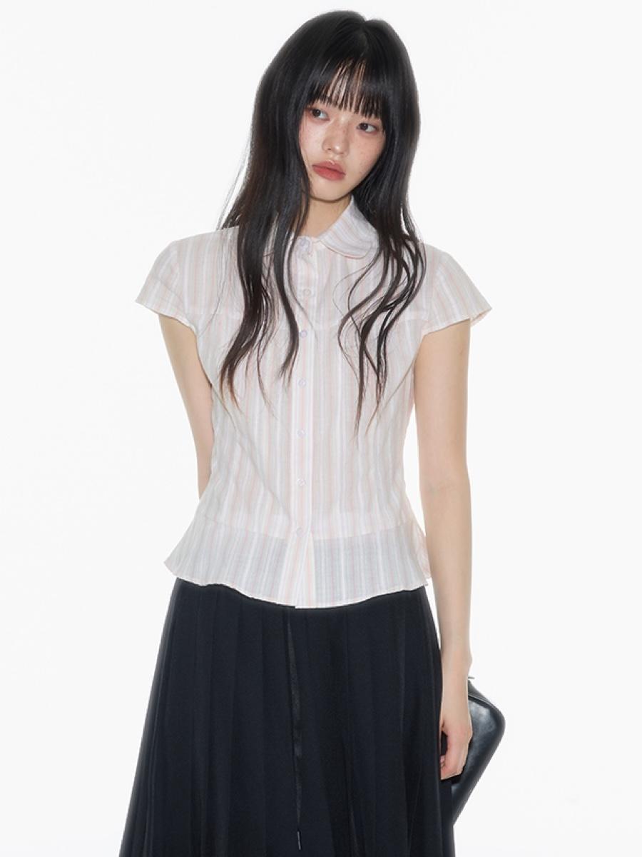 Onthereverse Bright Pink Stripe Slim Shirt