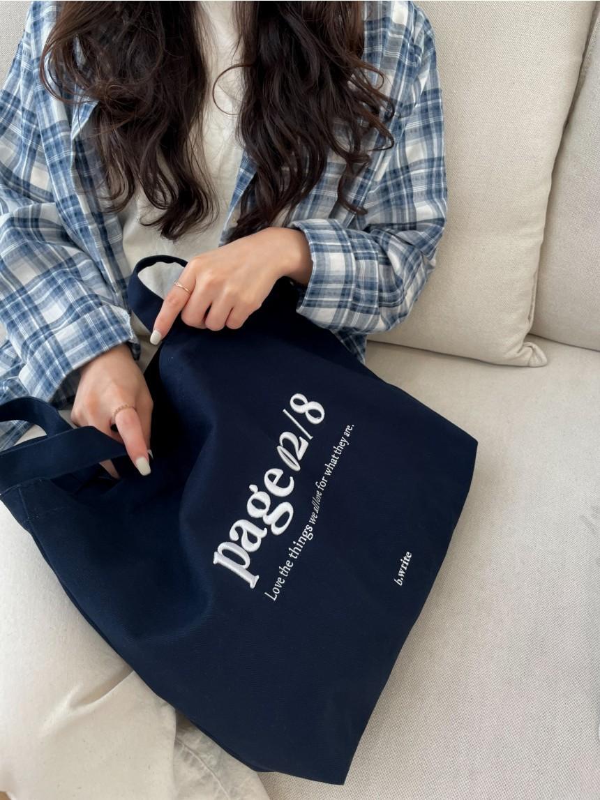 [브라잇] Page ecobag navy 페이지 에코백 네이비