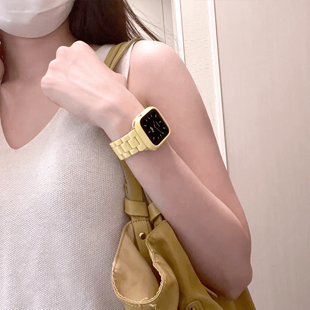 [🚀오늘출발] 애플워치 스트랩 8 7 se 2 호환 투명 클리어 아크릴 스포츠 블럭 스트랩 케이스 세트 밴드 줄질