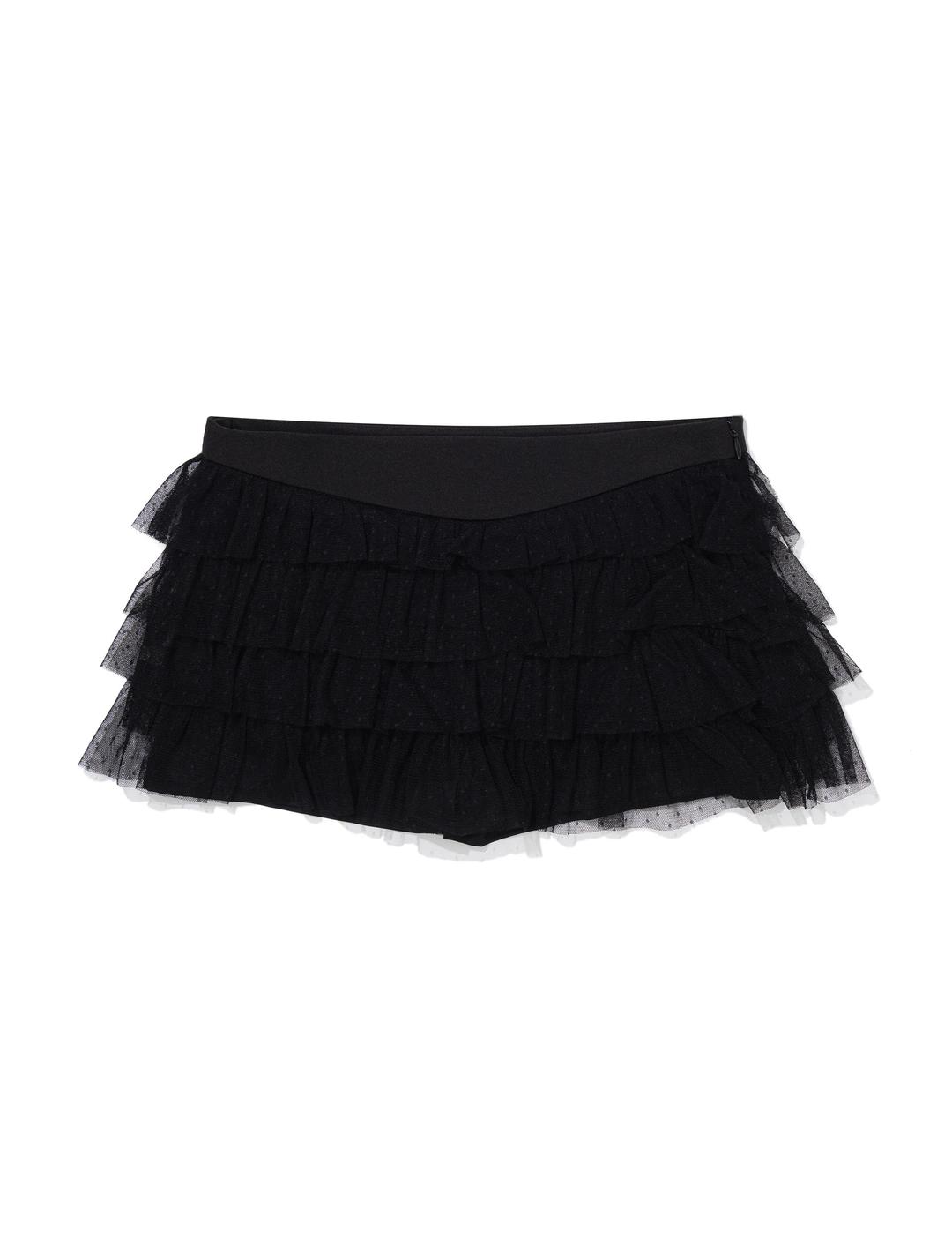 DOT MESH CANCAN SKIRT(BLACK)