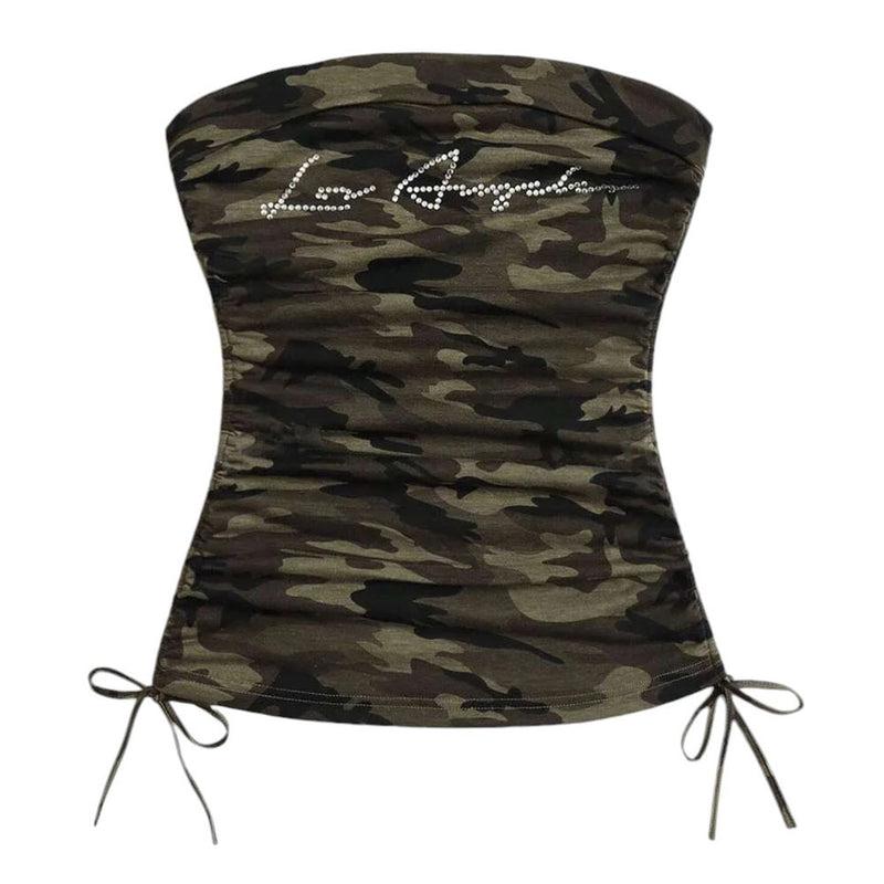 Y2K Camouflage Tube Top