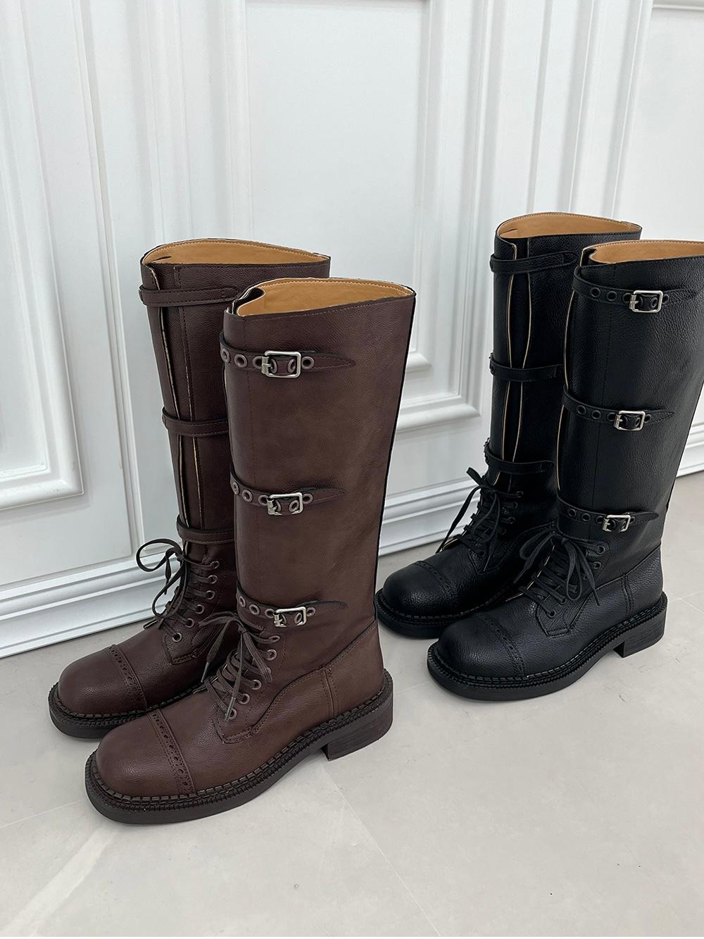 레이스업 벨티드 부츠