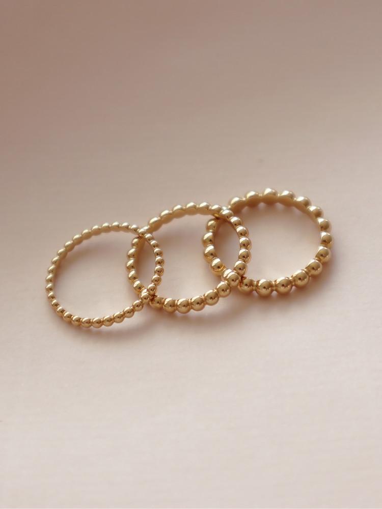 토프 파리 링 - 14k gold 데일리 볼드 포인트 고마루 금반지