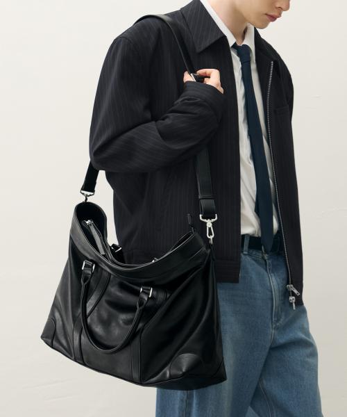 밴스 레더 크로스 토트백 [BLACK]