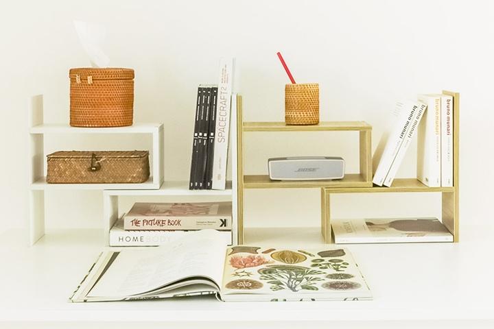 스탠드 책상 미니 원목 책꽂이 책상위 선반 책장