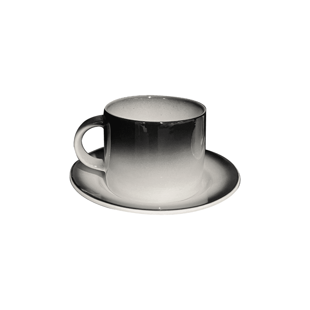 poy ceramics) gradient mug/plate (black)