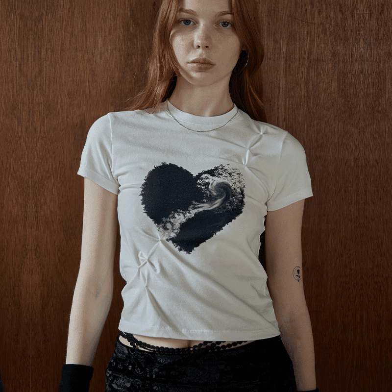 [REHEAT] HEART CLOUD T-SHIRT_WHITE