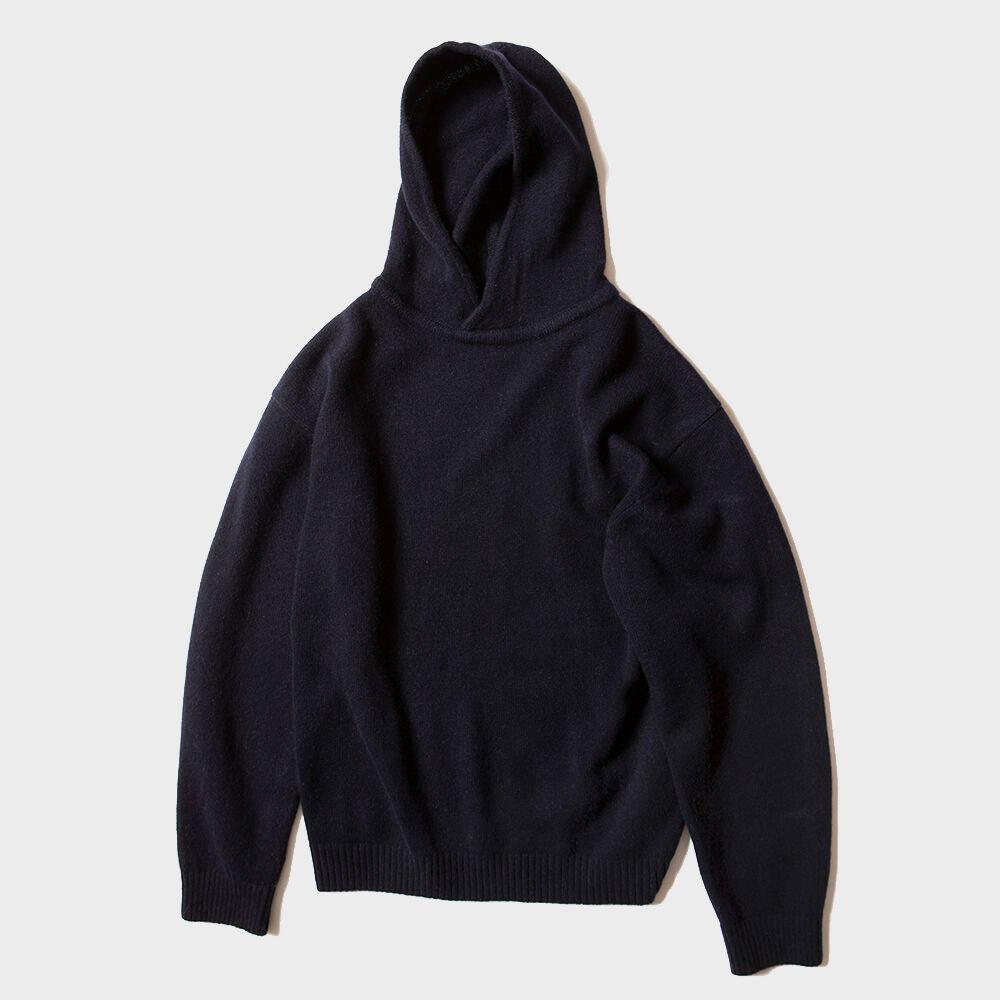 sw1406 메리노울 후드 니트-블랙