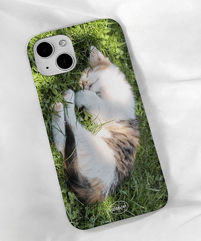 풀숲 낮잠 고양이 포토 집사선물 젤카드수납 하드 범퍼케이스 미러케이스 아이폰14케이스 갤럭시노트 귀여운 고양이선물 아이폰케이스 친구생일선물 커플케이스