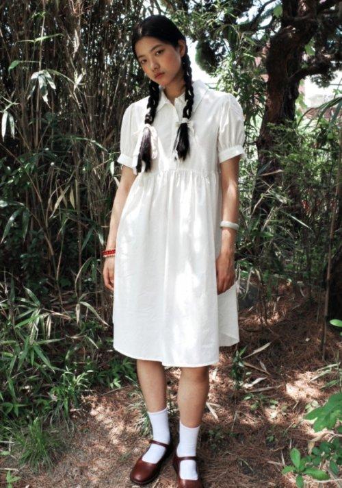 PUFF SHIRT DRESS_WHITE