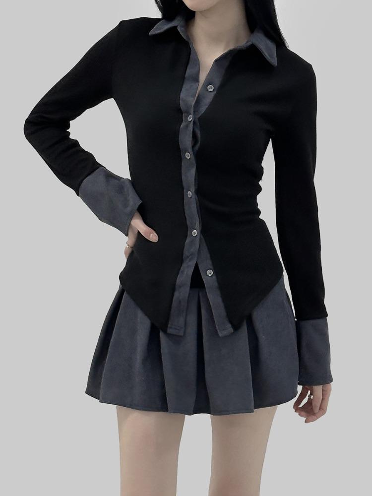 루클 슬림 카라 가디건 (2color)