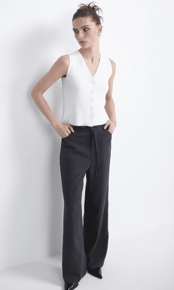 VINTAGE TWILL LARGE RELAX PANTS (CHARCOAL)