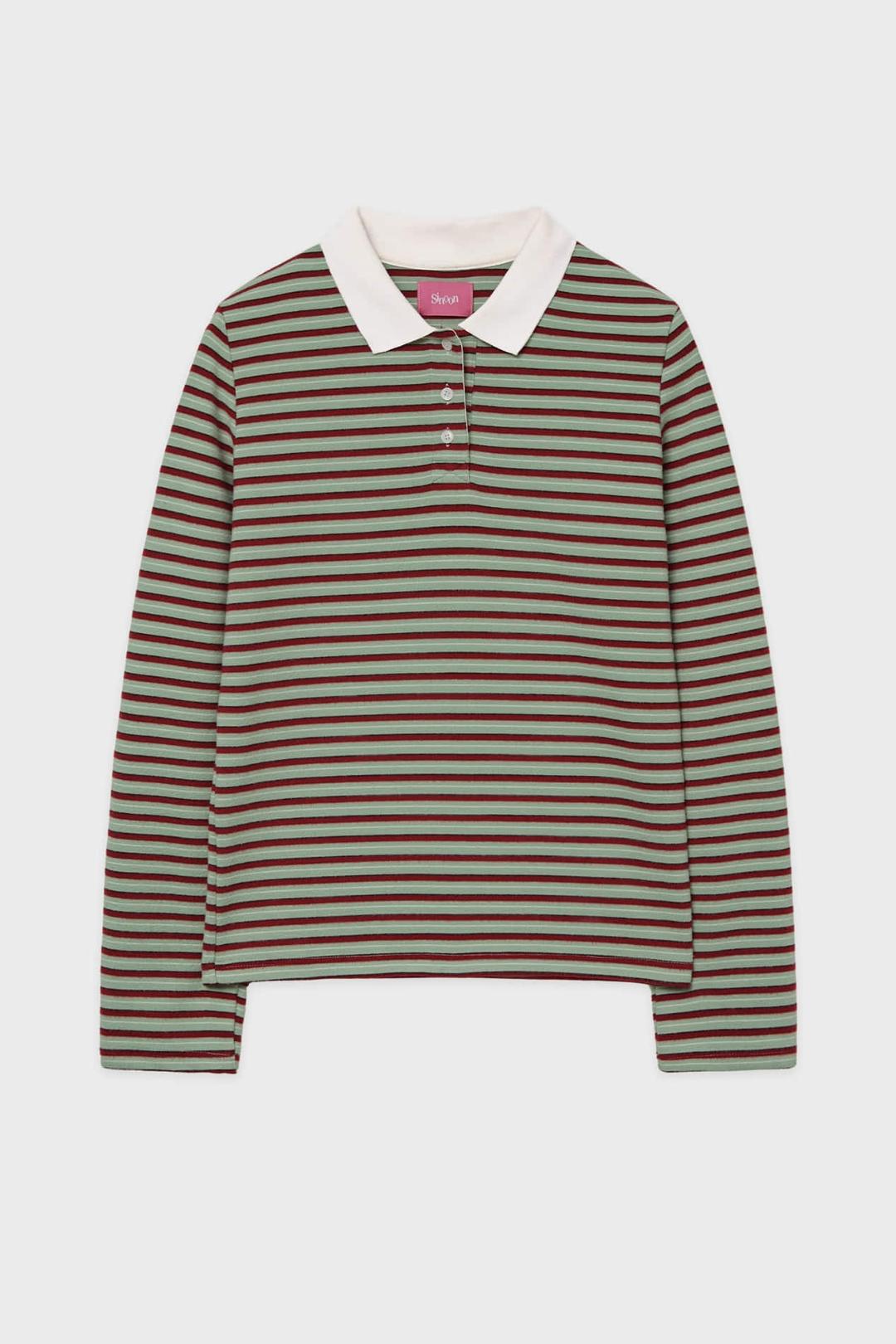 SN Stripe Collar T-shirt (Green)