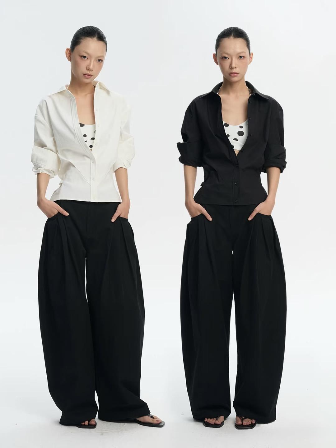 LINY LIBERTY Shirring Loose-Fit Shirt