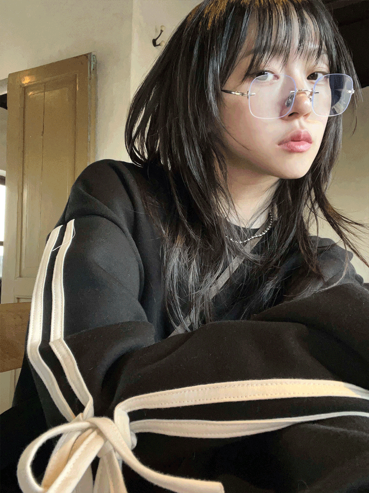 더블 타이 기모 맨투맨