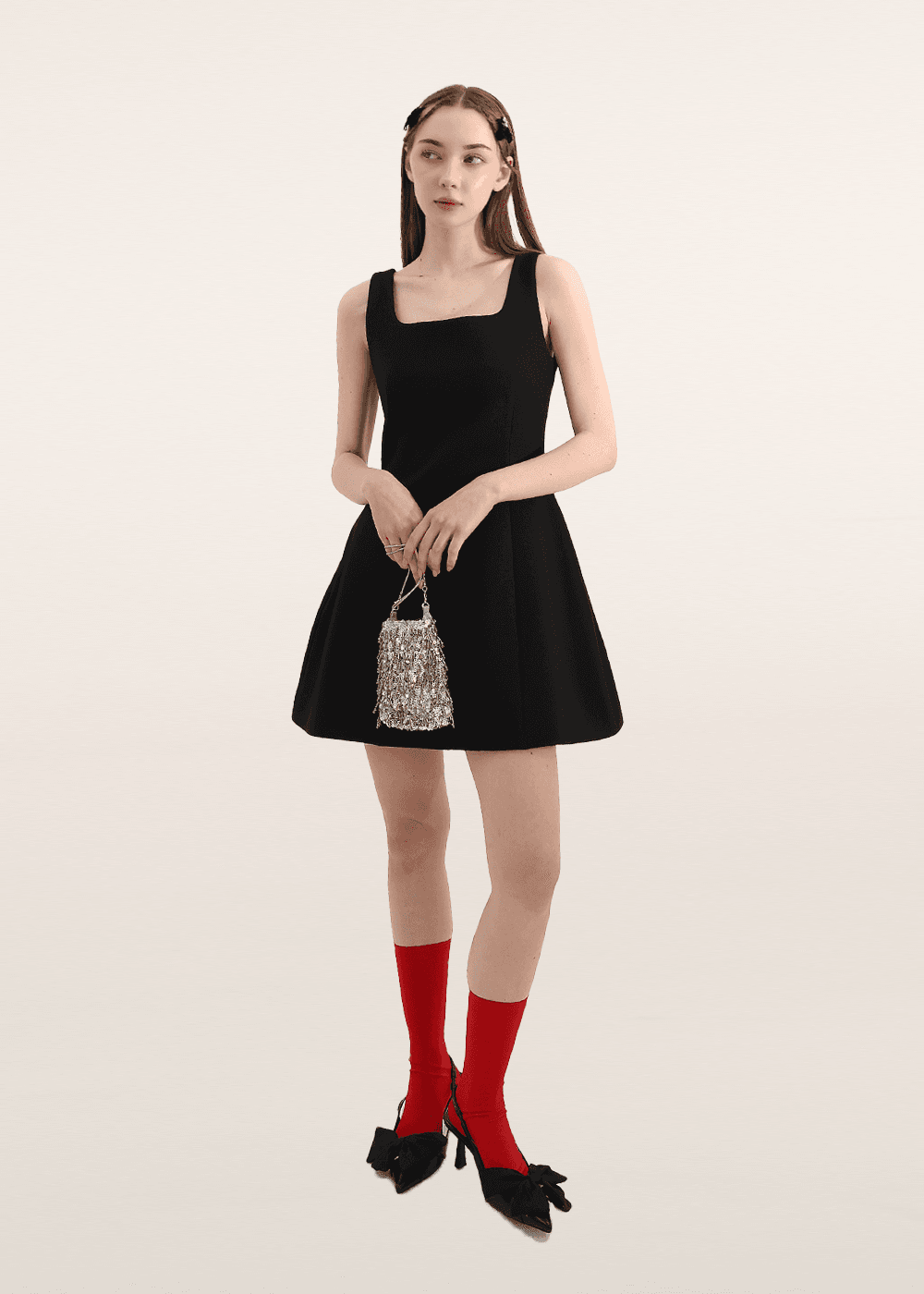 (재입고) BACK RIBBON DRESS_BLACK