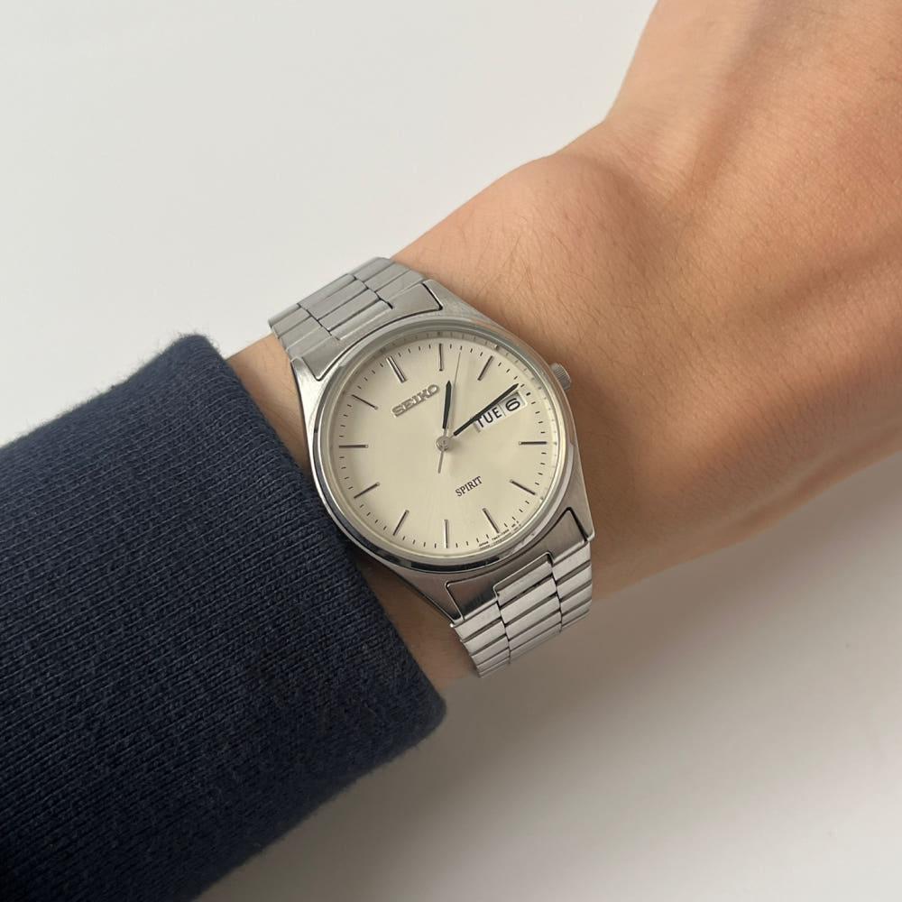 [중고] SEIKO - 90s sprit bar index silver quartz