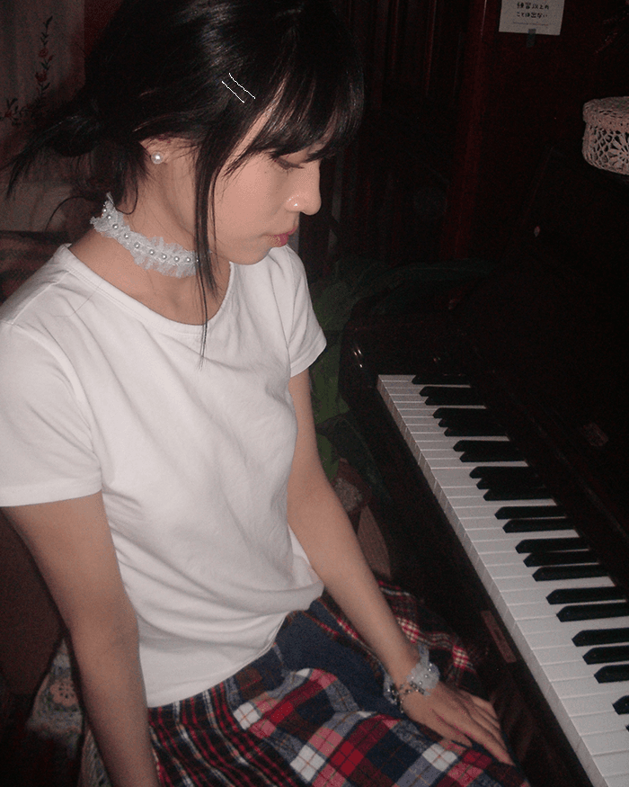 Frill Choker Navy ଓ