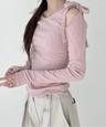 숄프 리본 티셔츠