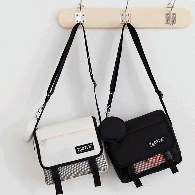 캐주얼 미니 크로스백 보조 가방 메신저백 나들이 소풍 캔버스백