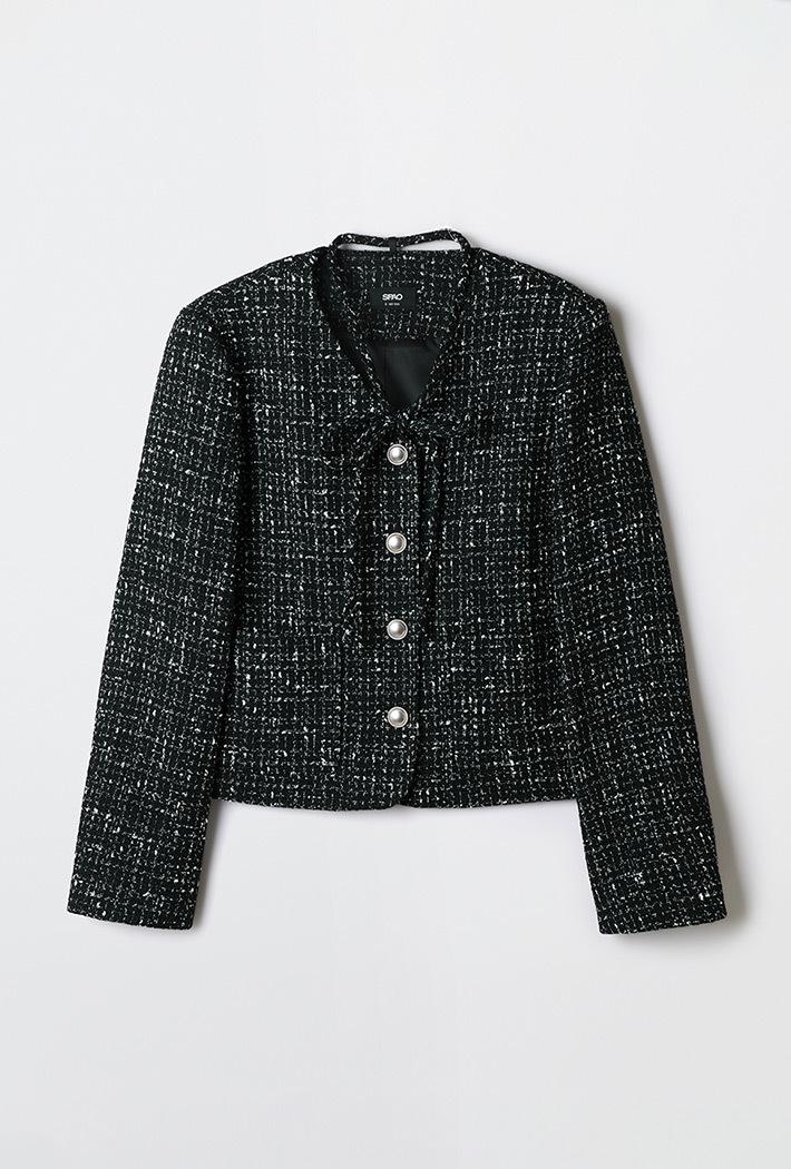 타이 스트랩 트위드 재킷_SPJKG23W03