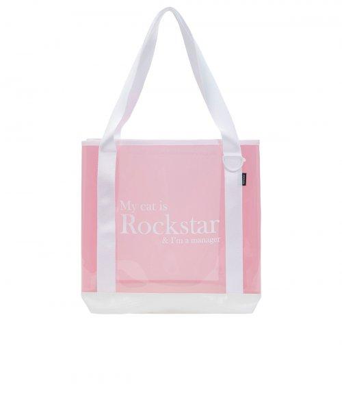 Rockstar pvc tote bag (White/Pink)