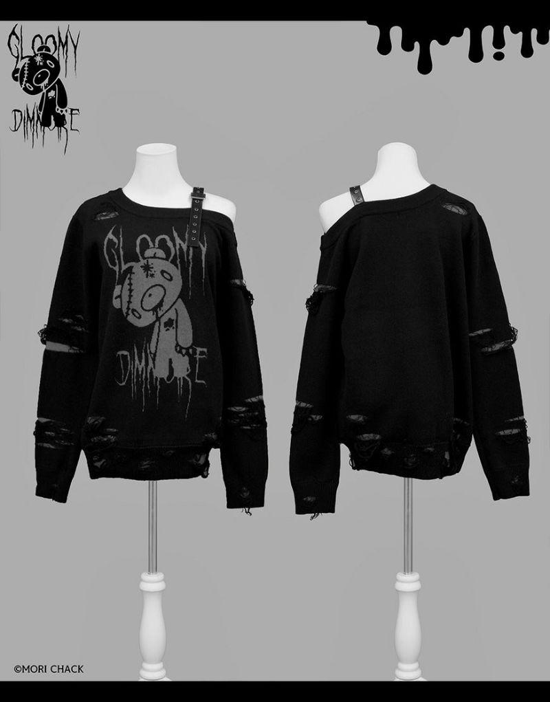 DimMoire【ディムモアール】GLOOMY×DimMoire グル～ミ～いたずらニット/Black