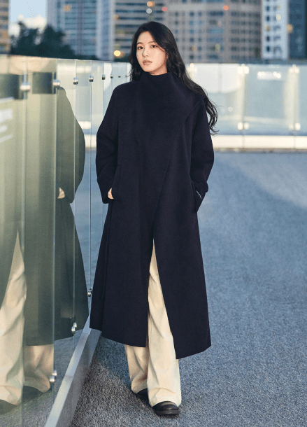 머플러 핸드메이드 캐시미어 블렌디드 코트