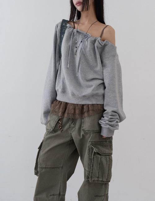 loose neck shirring crop mtm