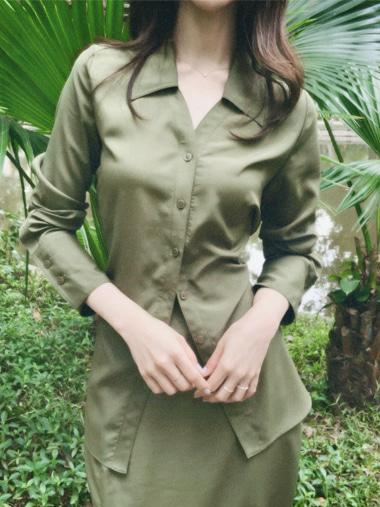Estella Set-up Shirt_Olive green