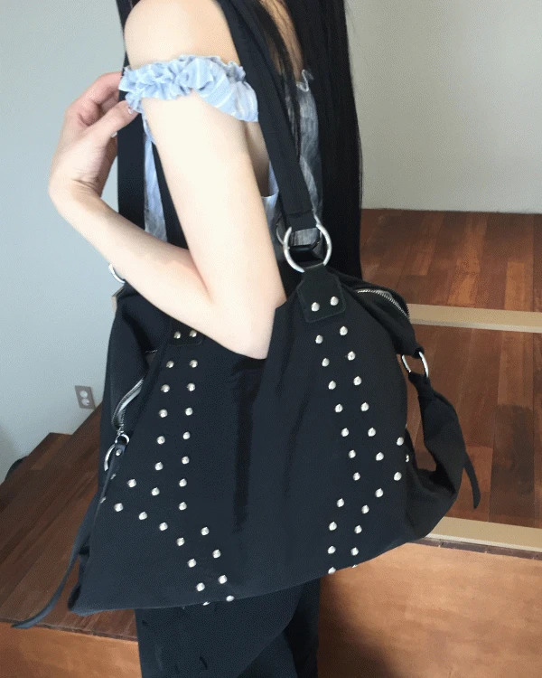 [데이빈made🖤/보부상] 마쉬 리벳 스트링 숄더 토드 bag