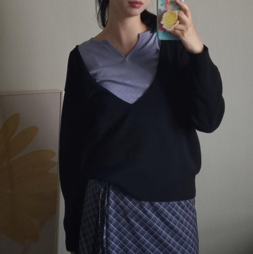 [F/W NEW] 울 딥브이넥 루즈핏 니트 (2colors)