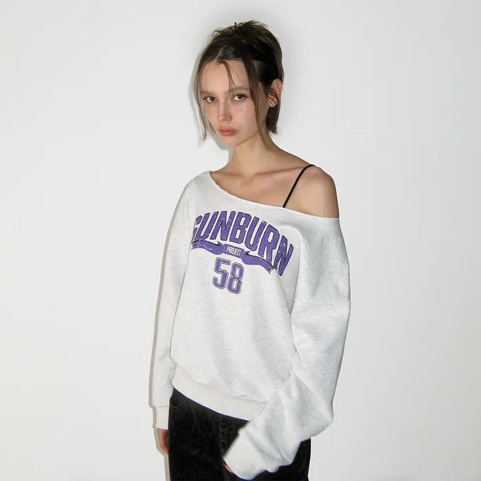 Off-shoulder Sunburn Sweatshirt, MELANGE GRAY