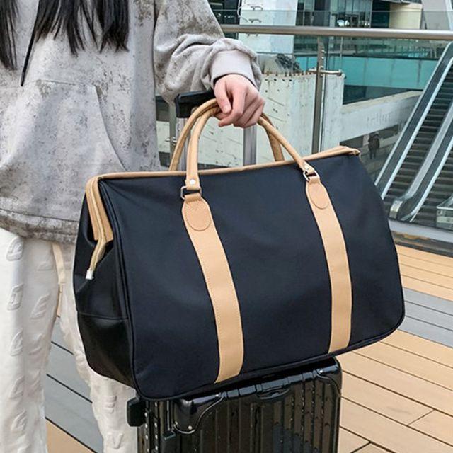 플랩 토트 라인배색 보스턴백 2컬러