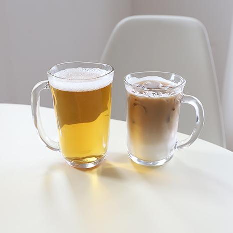 아데리아 테비네리 유리 손잡이 머그컵 머그잔 맥주컵