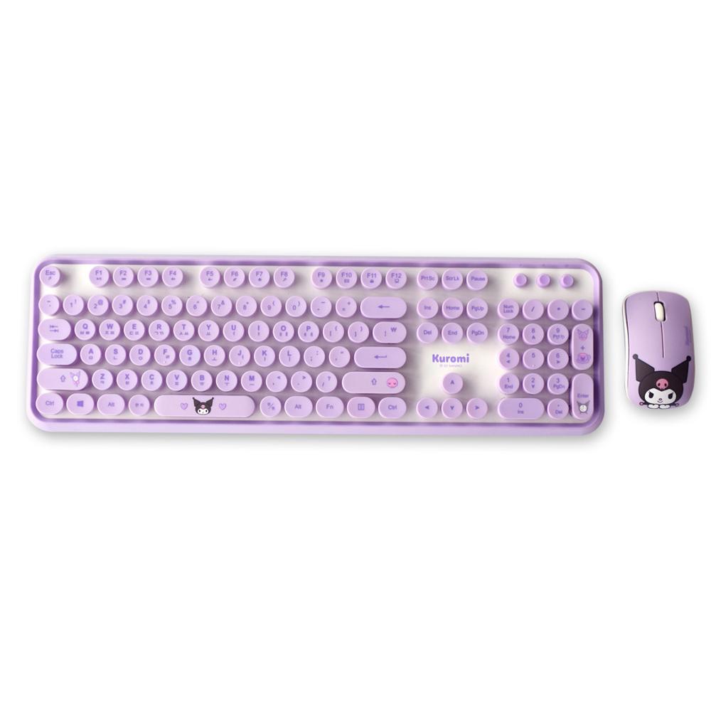 쿠로미 레트로 무선 키보드마우스 콤보+사은품 캐릭터 마우스패드(랜덤)