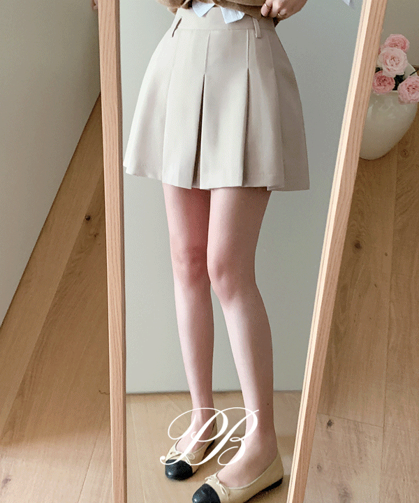 퍼빗 [허얇골넓핏] 마델 플리츠 미니 스커트 - 2color