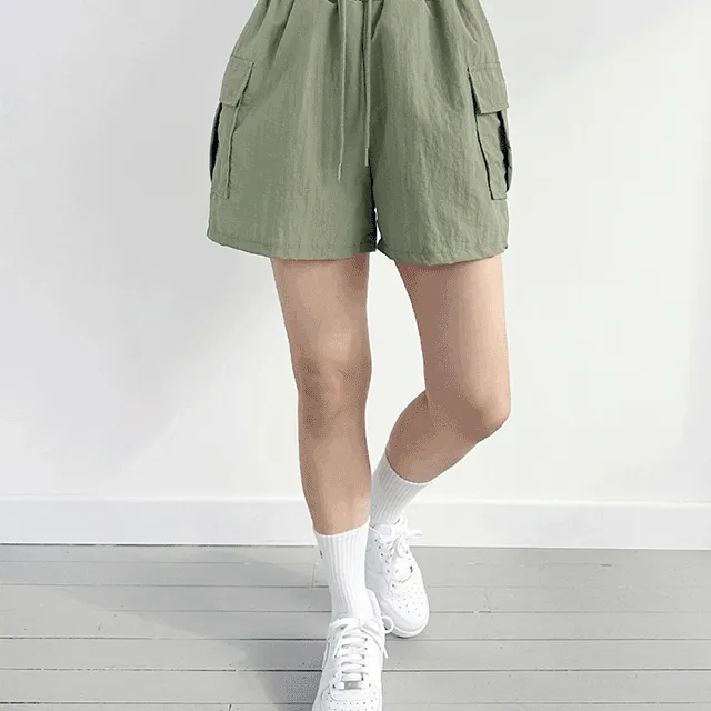 고퀄리티/당일출고💚아이스 카고바지 카고 쿨 4부 밴딩 팬츠 여름 반바지 장마바지 3COLOR