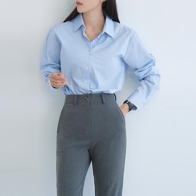 리틀마켓 [MADE] 봄 가을 베이직 빅사이즈 파스텔 코튼 셔츠 ND13B2 남방 긴팔 면 무지 화이트 블루 소라 베이지 면접 출근 오피스 결혼식 하객 모임 간절기 룩 당일