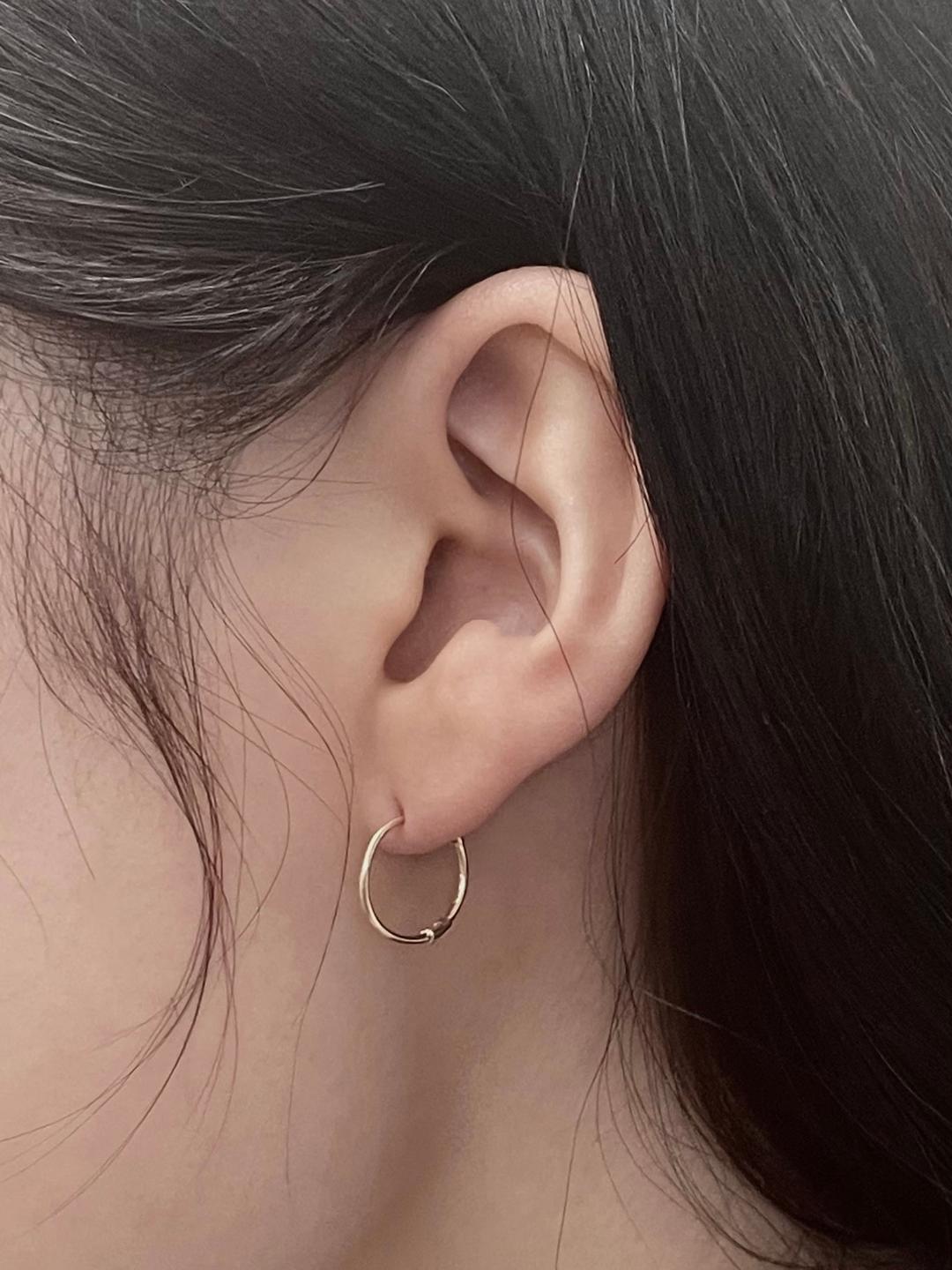 14k Basic slim earrings