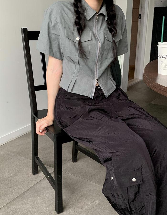 Pintuck pocket jacket