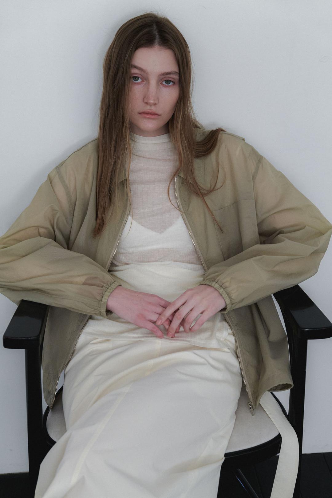 Lipstop zip-up windbreaker - Khaki