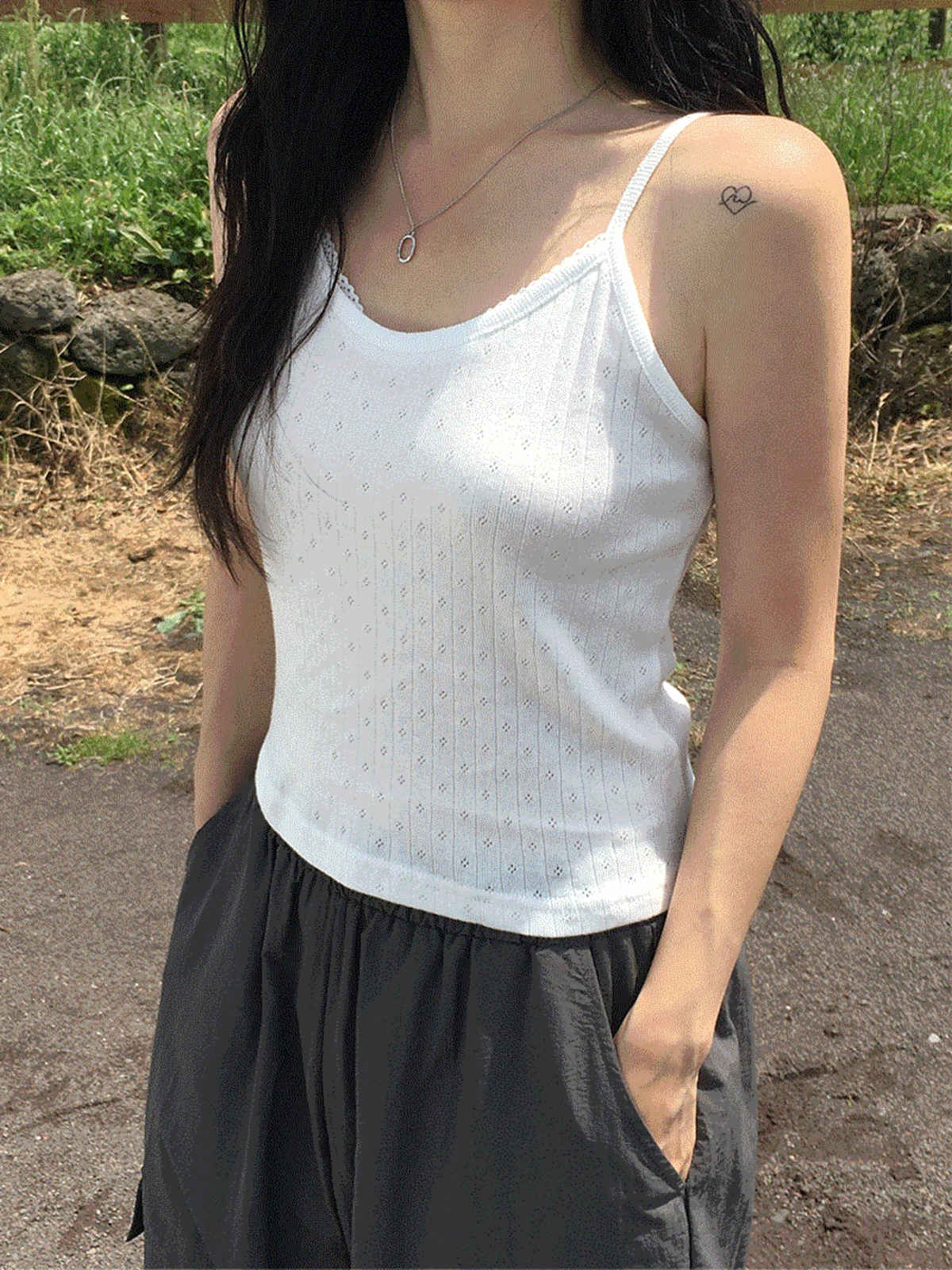 펀칭 레이스 나시