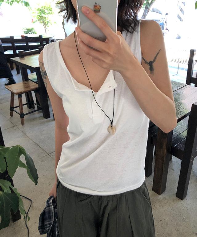 데일리쥬 [무료배송] 오닐 데일리 유넥 버튼 나시