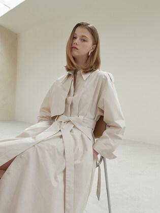 amr1297 flared trench dress (2color)