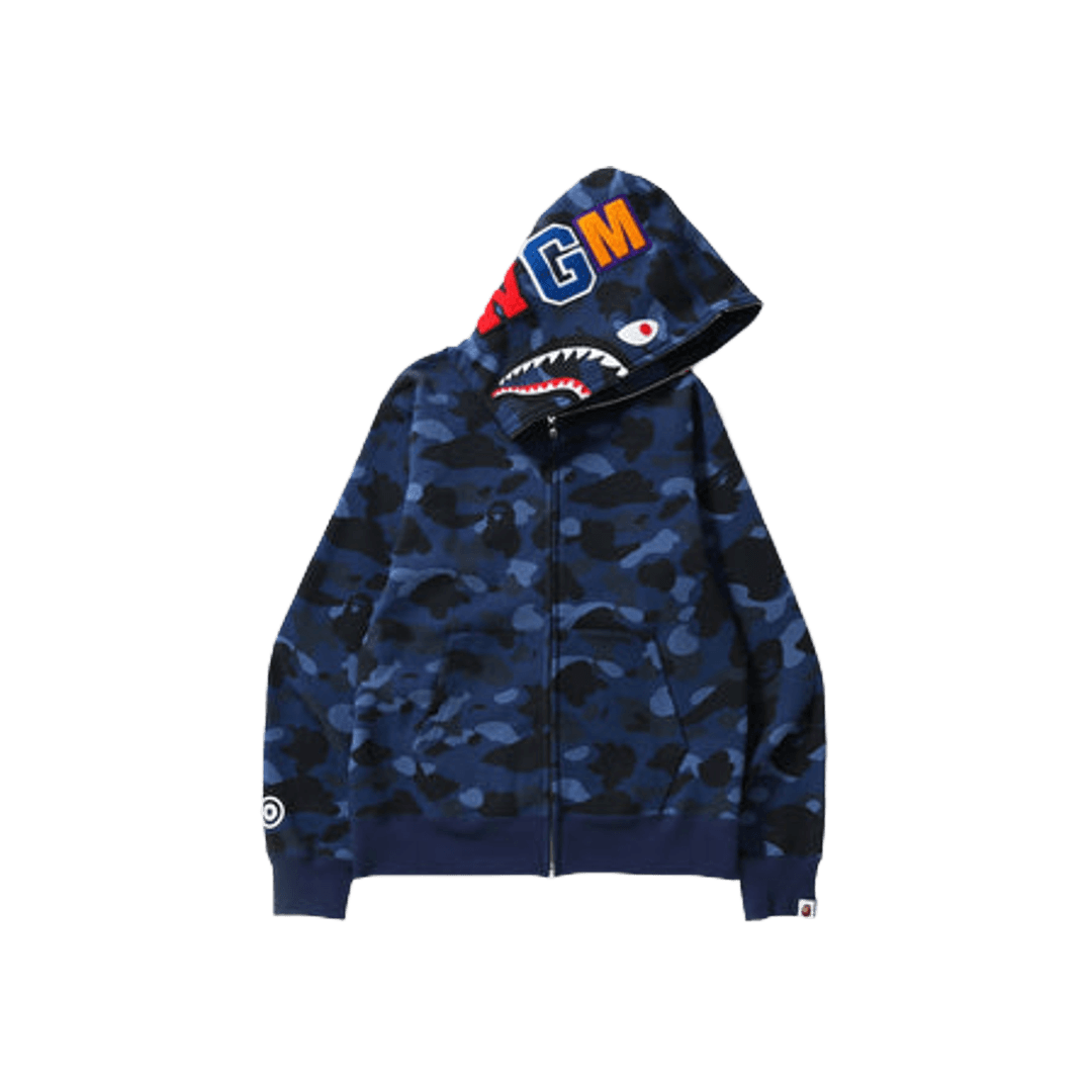 BAPE Color Camo Shark Full Zip Hoodie Navy
