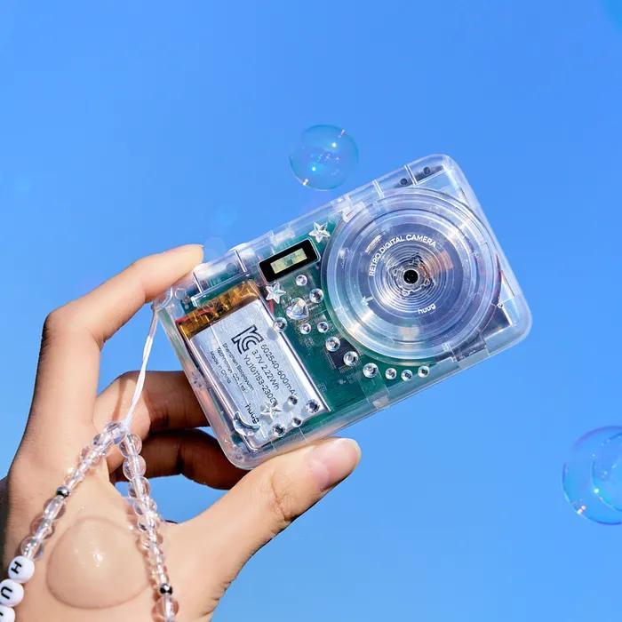 휴그 레트로 디지털 카메라 클리어 3컬러 (+외장메모리,스티커)