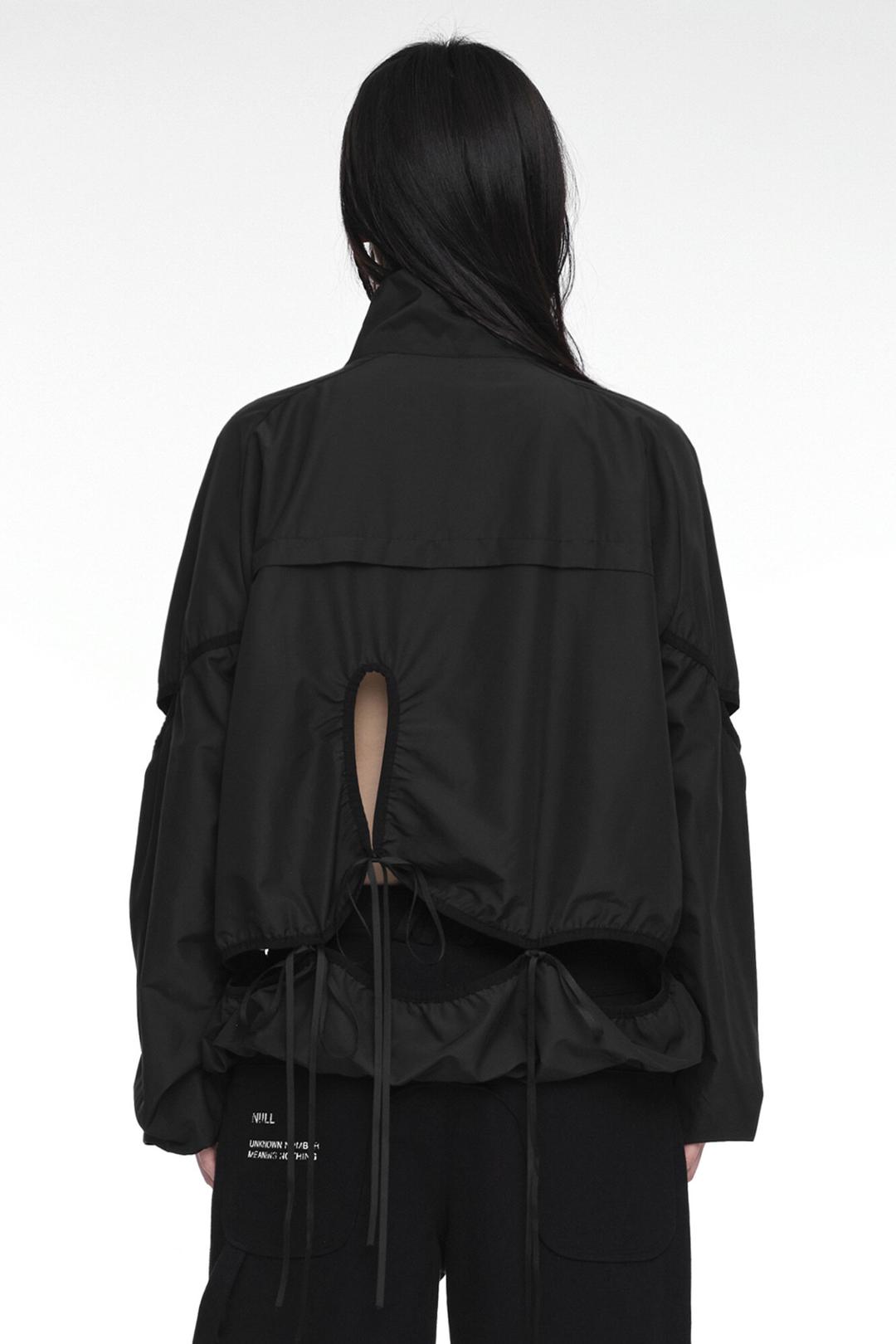 CUT-OUT WIND BREAKER (UNISEX) BLACK